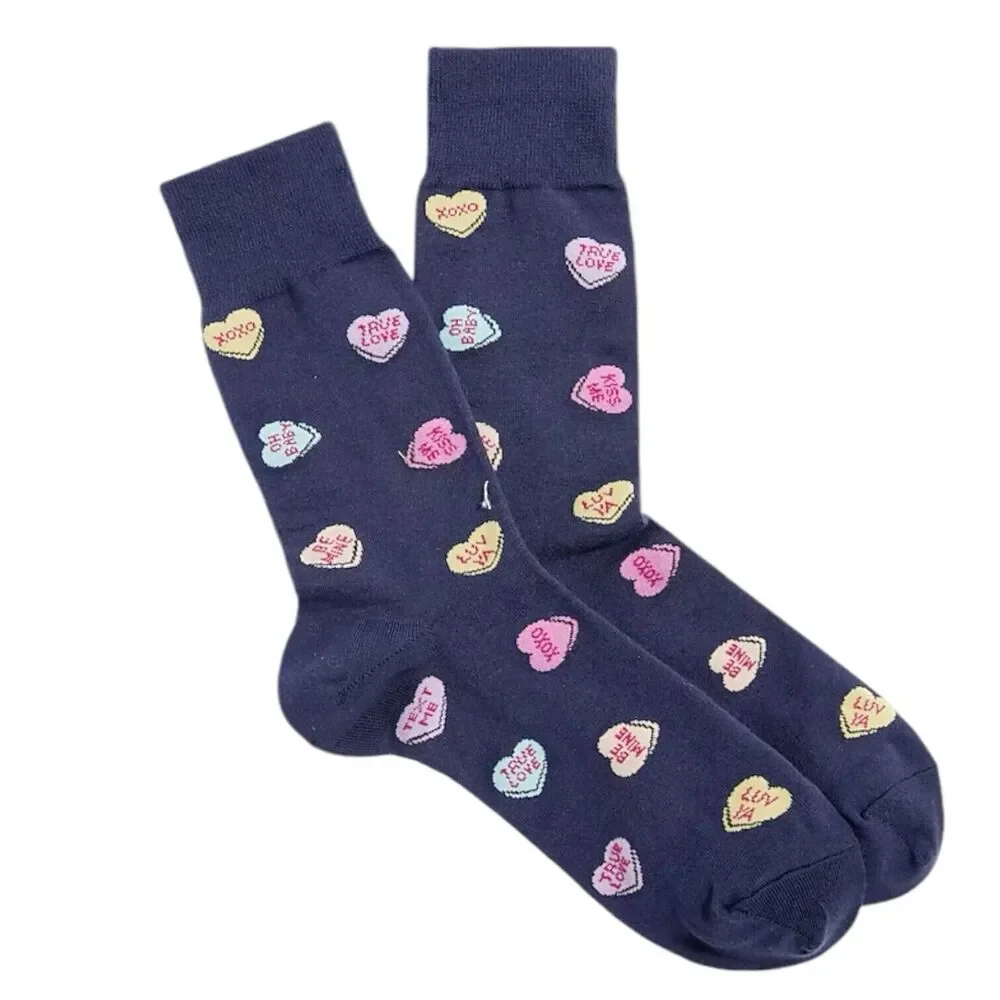 J.Crew Mens Candy Socks Blue One Size Office Casual Preppy Modern Style BL667
